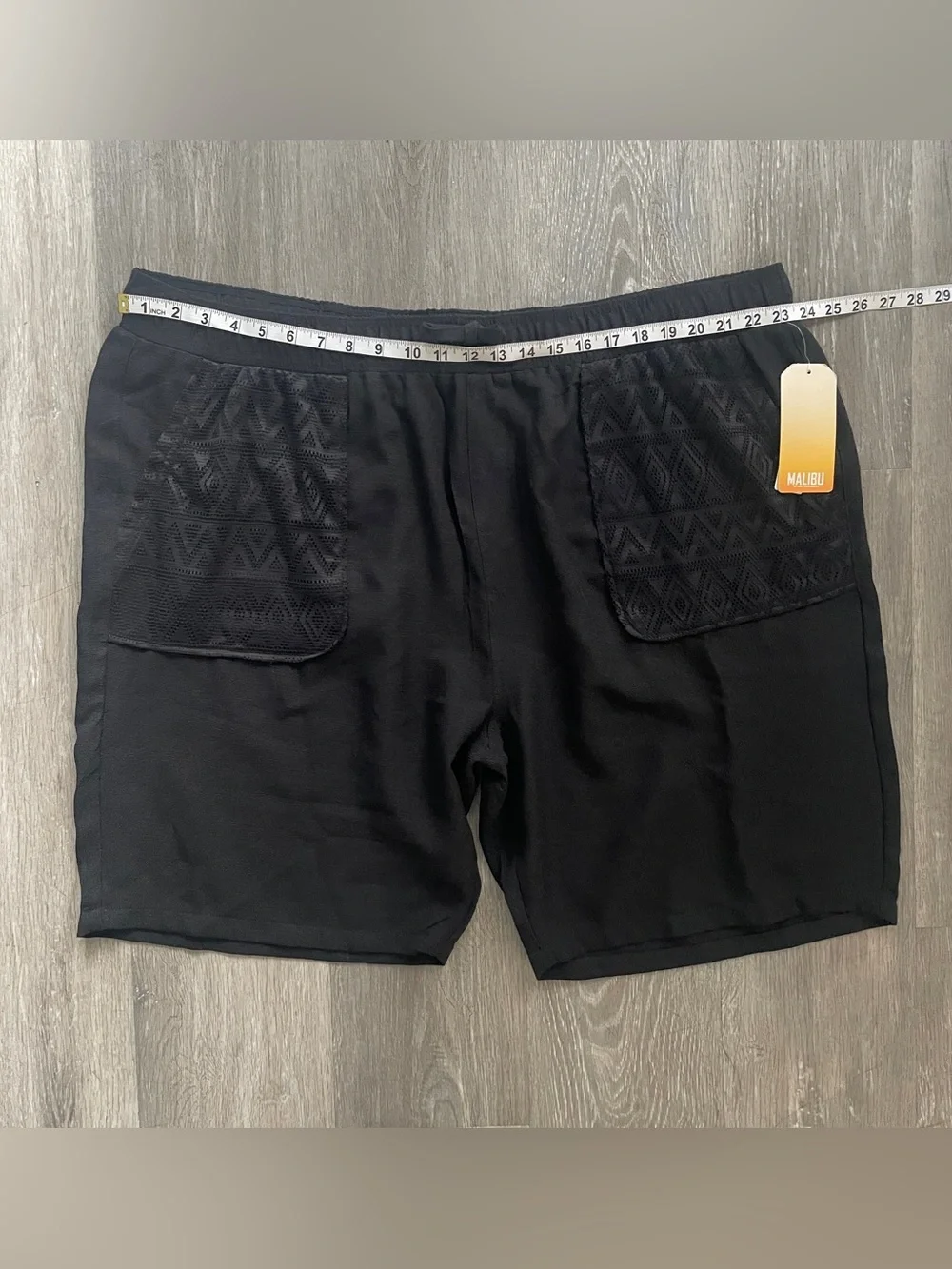 Malibu by Drill Clothing Men’s 5XL Black Lace Pocket Drawstring Shorts NWT